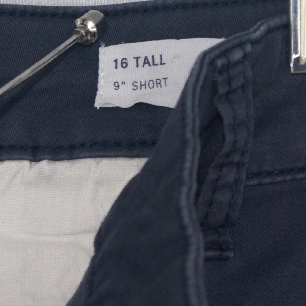 Gap‎ Mens Navy Blue Chino Shorts 9 Inch Inseam Stretch Cotton Size 16 Tall